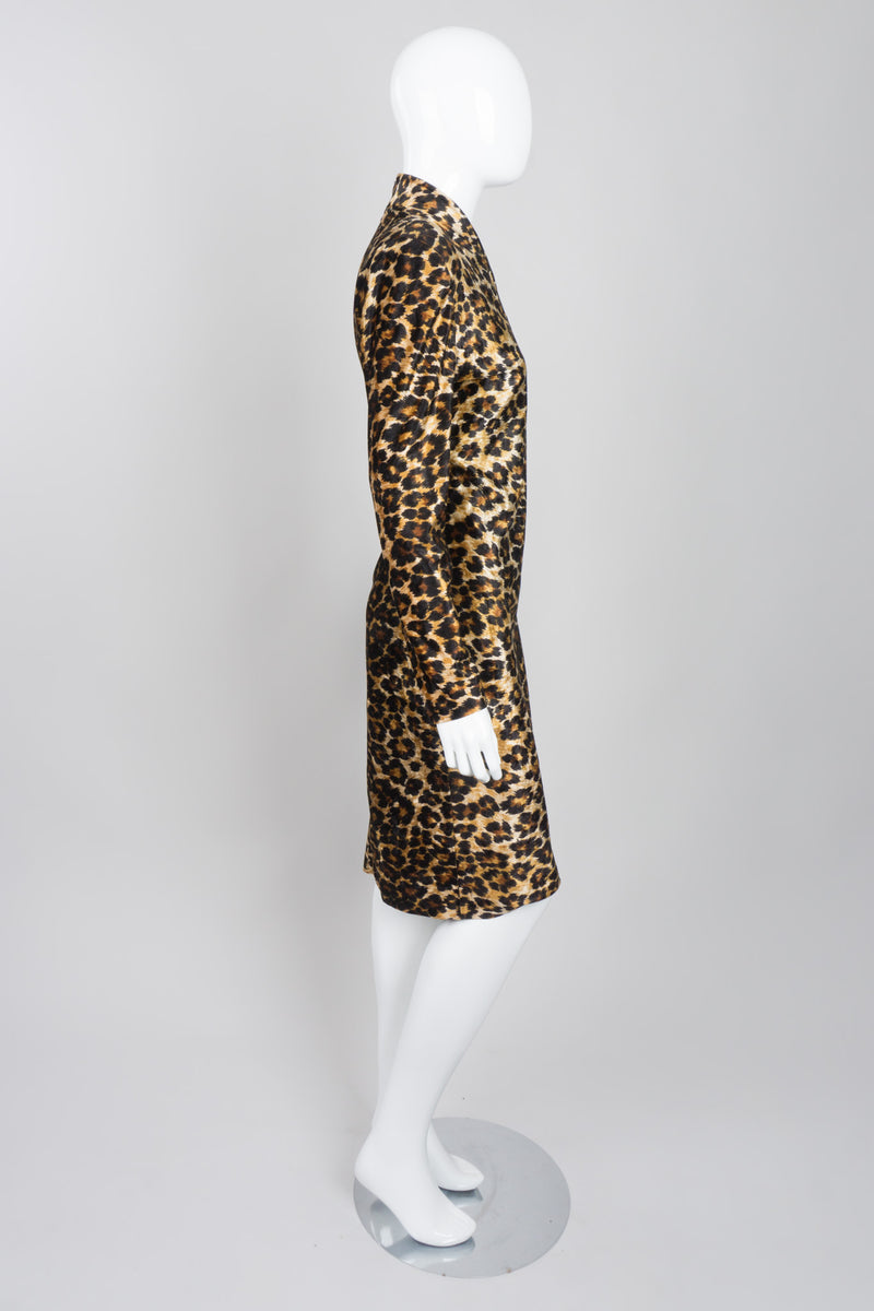 Patrick Kelly Rare Vintage Stretch Velvet Leopard Cocktail Dress