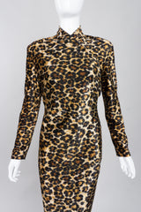 Patrick Kelly Rare Vintage Stretch Velvet Leopard Cocktail Dress