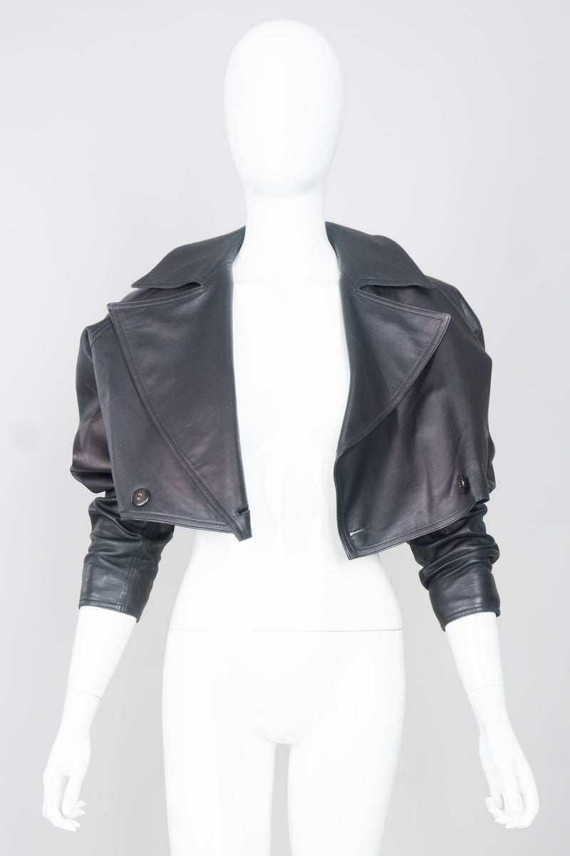 Alaïa Cropped Leather Biker Jacket