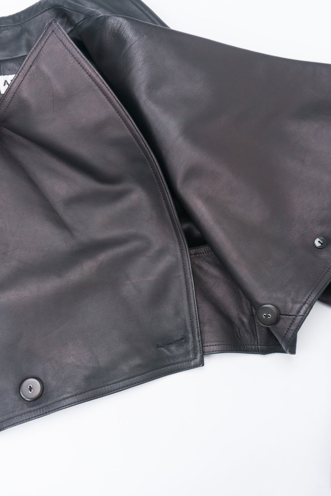 Alaïa Cropped Leather Biker Jacket