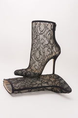 Oscar de la Renta Mesh Lace Stiletto Ankle Boots