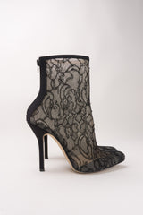 Oscar de la Renta Mesh Lace Stiletto Ankle Boots