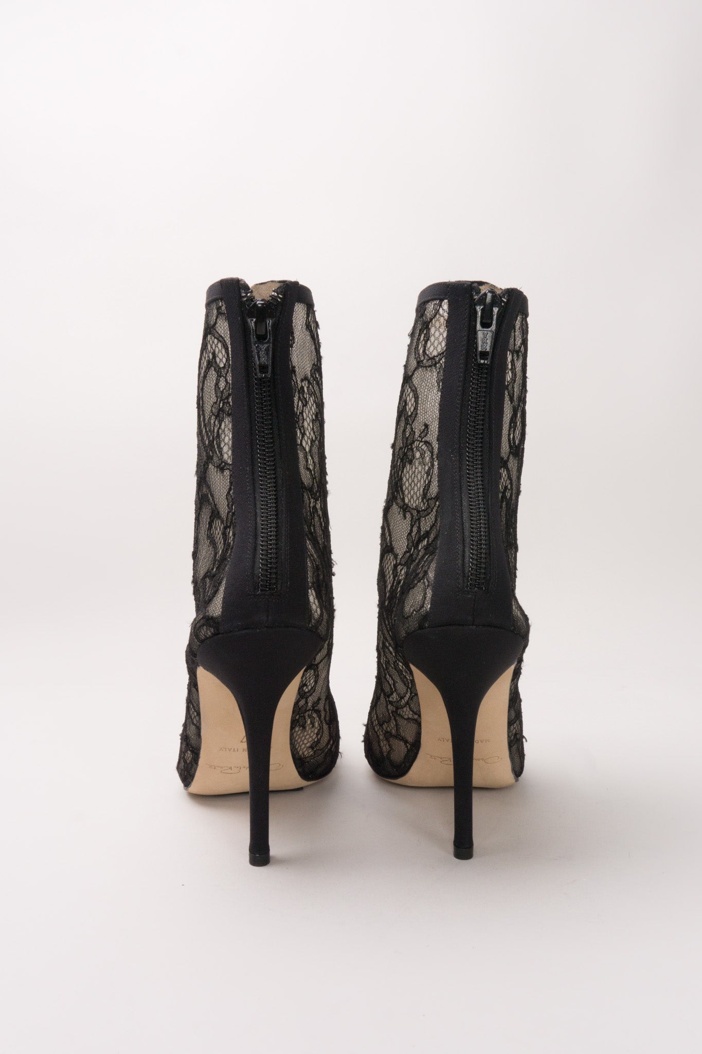 Oscar de la Renta Mesh Lace Stiletto Ankle Boots