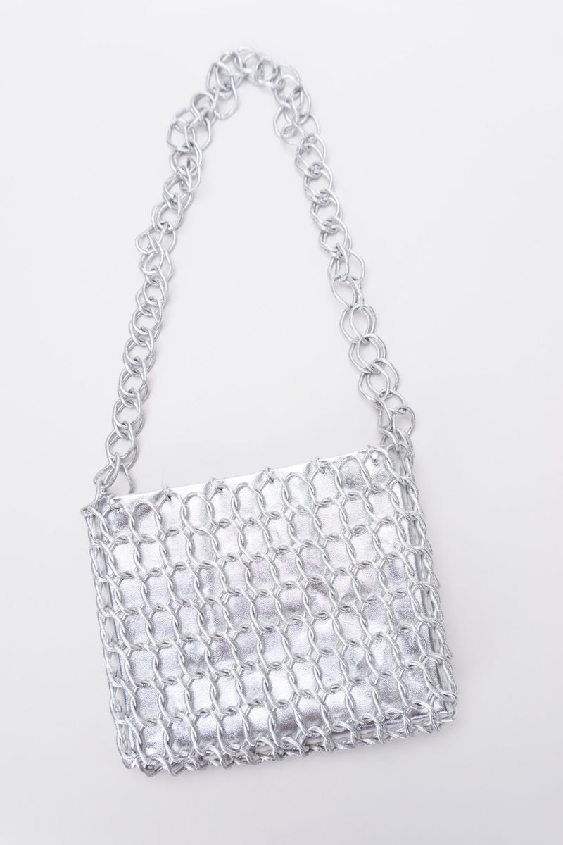 Walborg Silver Metal Link Bag Inspired by Paco Rabanne