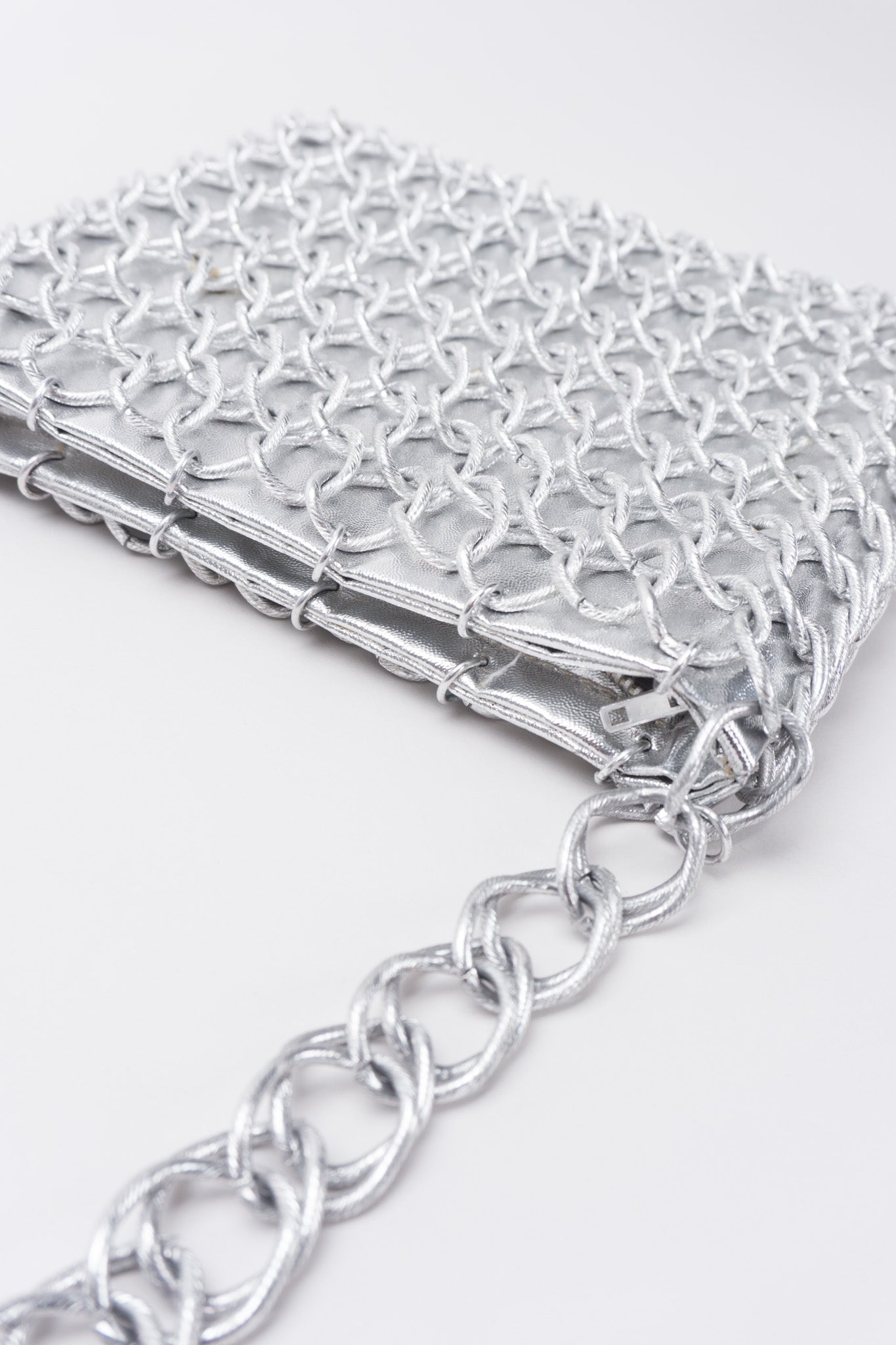 Walborg Silver Metal Link Bag Inspired by Paco Rabanne