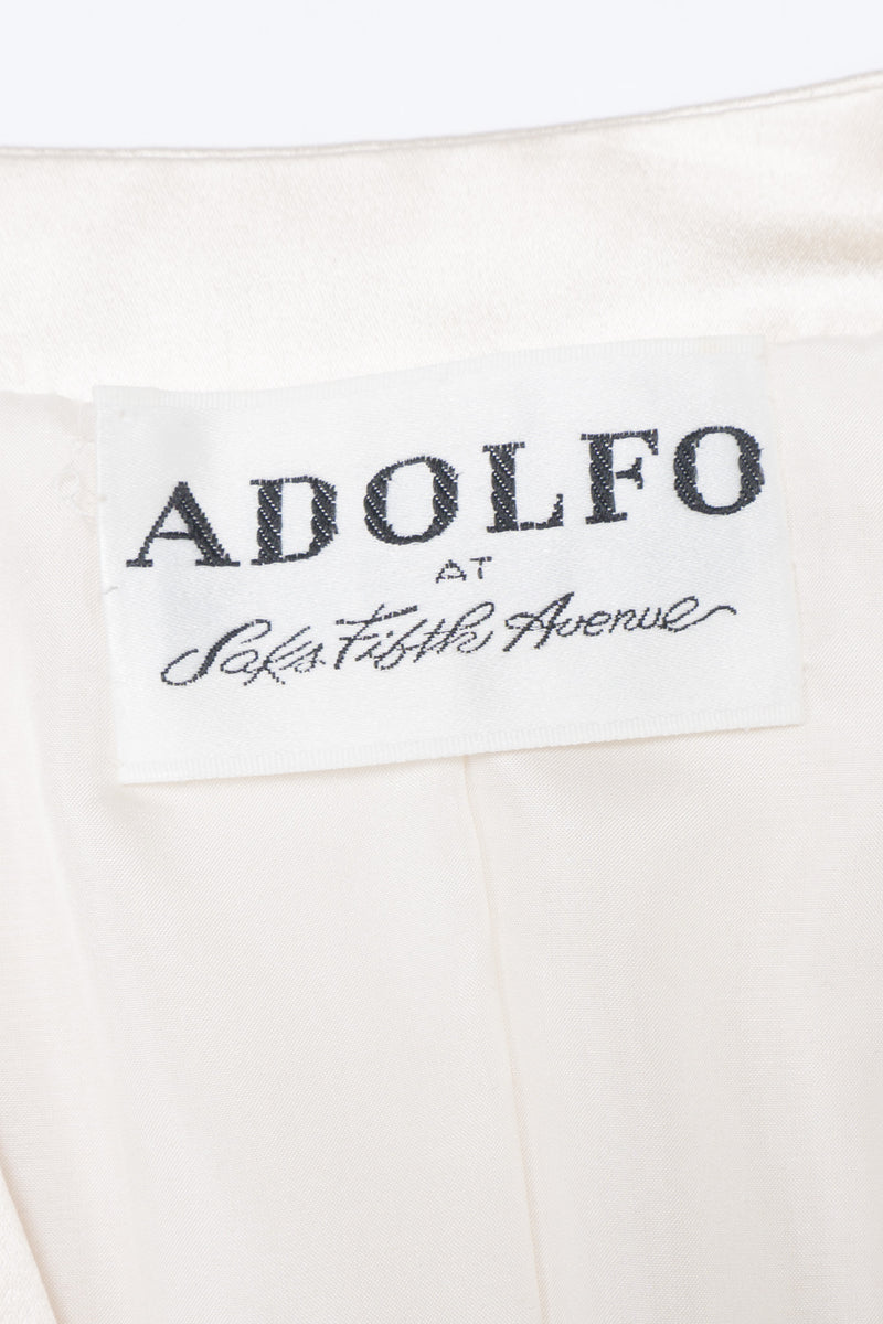 Adolfo Silk Satin Tuxedo Chanel Jacket Camellia
