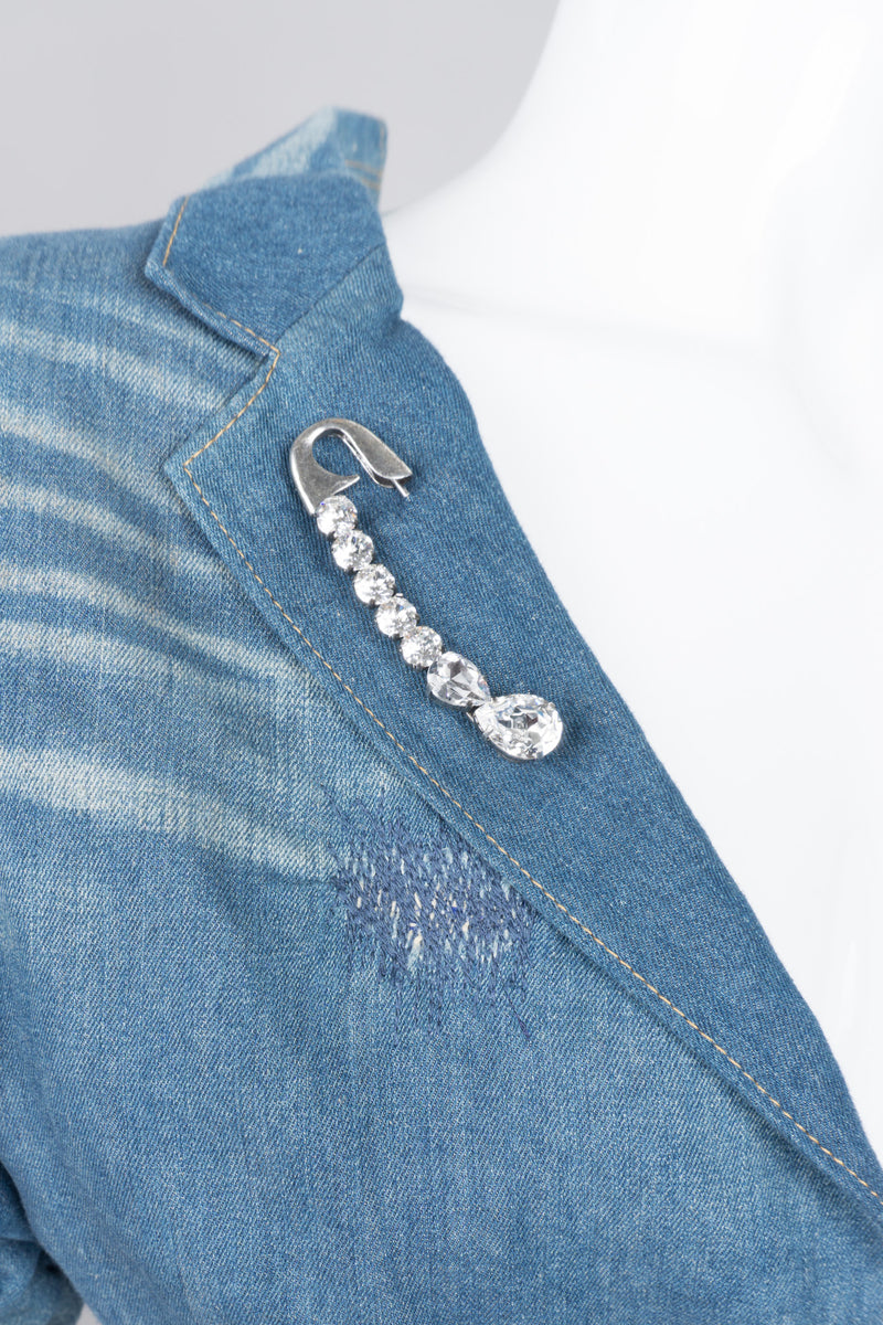 Sonia Rykiel Crystal Embellished Safety Pin Brooch