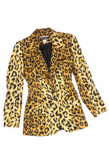 The Works Leopard Print Washed Silk Blazer