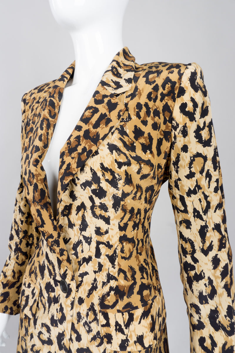 The Works Leopard Print Washed Silk Blazer