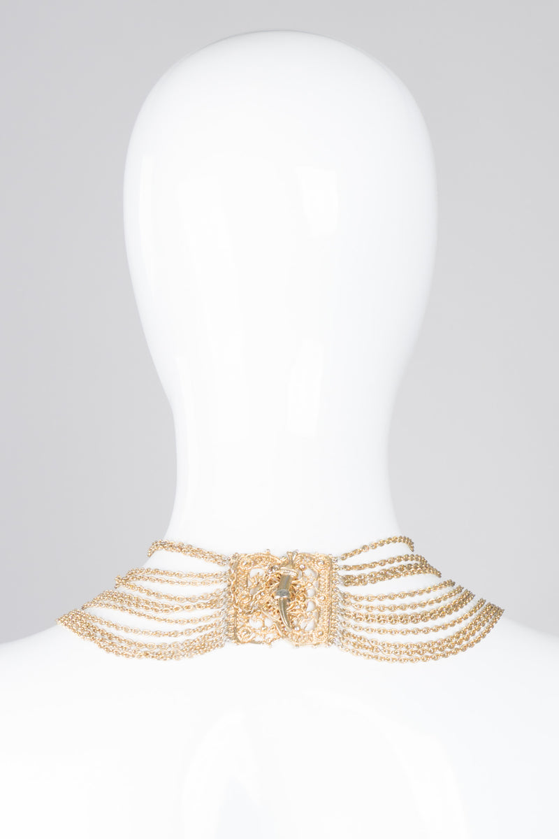 Vintage Etruscan Filigree Chain Collar Necklace