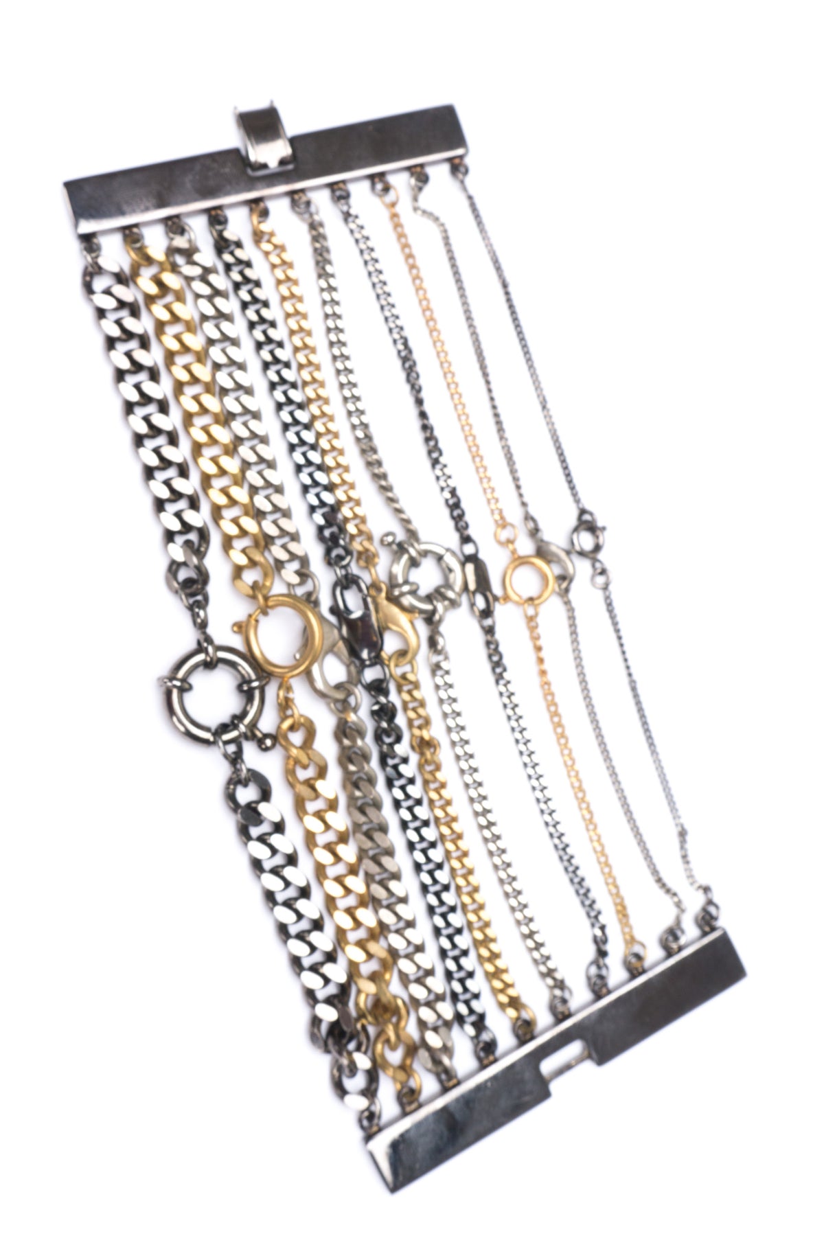 Jean Paul Gaultier Ring Clasp Multi Chain Cuff Bracelet – Recess