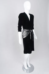 Jackie Rogers Velvet Lamé Peplum Dress