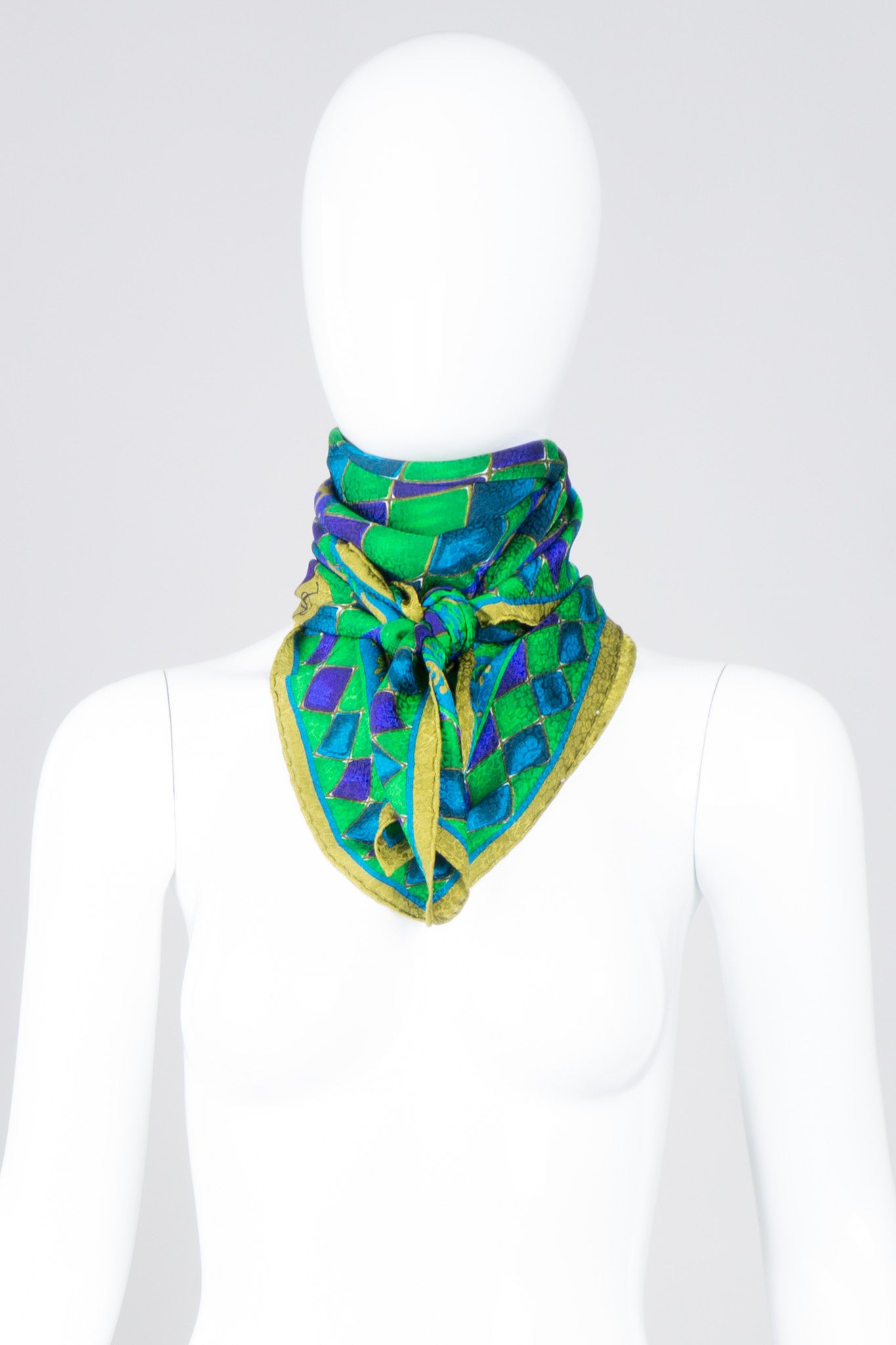 Yves Saint Laurent Diamond Harlequin Silk Scarf