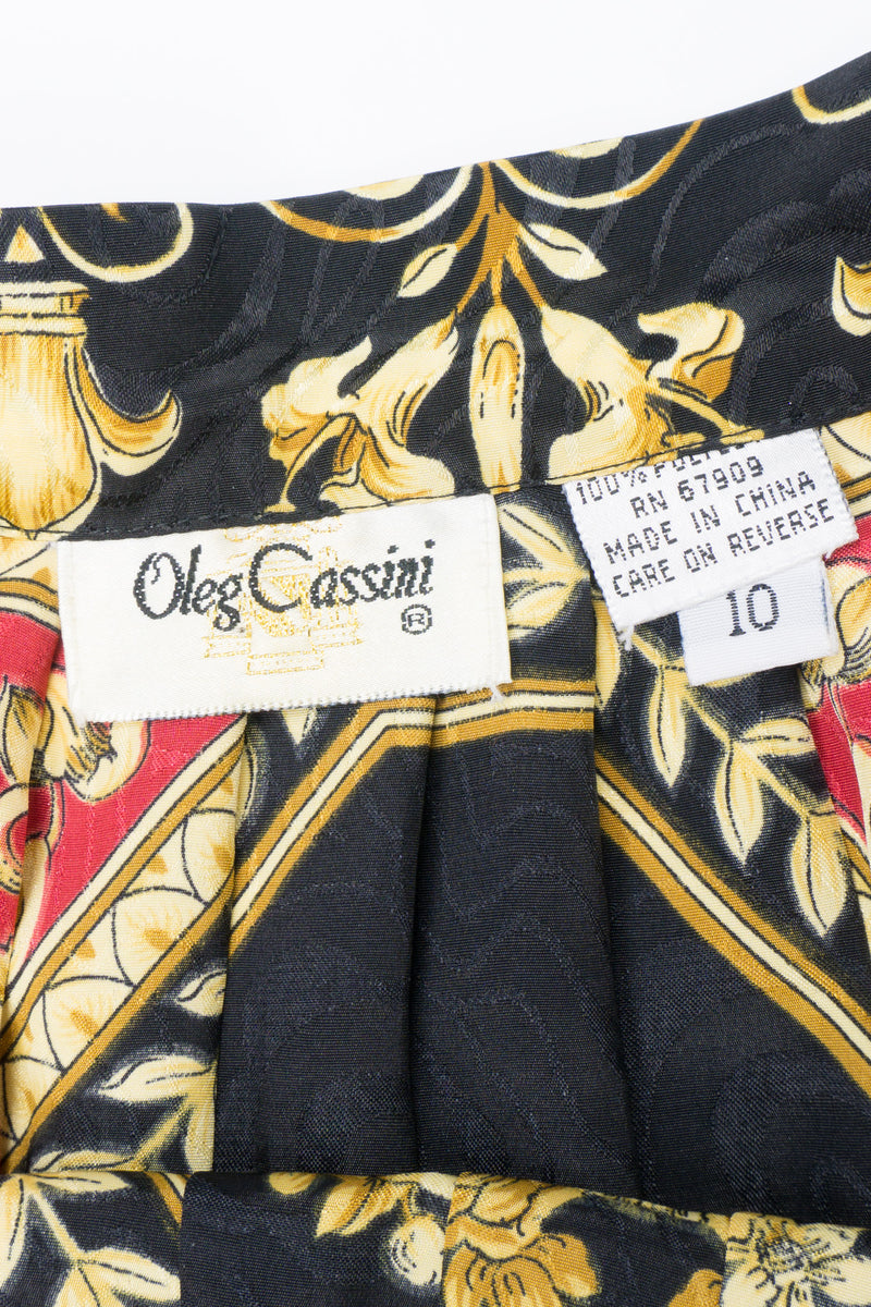 Oleg Cassini Baroque Scarf Print Knife Pleat Accordion Skirt