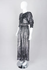 Geoffrey Beene Metallic Velvet Lamé Top and Skirt Set