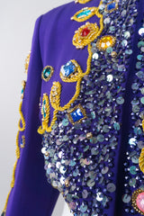 Victoria Royal Embellished Sequin Beaded Crop Matador Jacket