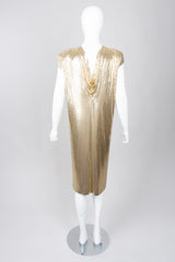 Ferrara Gold Metal Mesh Rhinestone Shift Dress