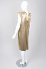 Ferrara Gold Metal Mesh Rhinestone Shift Dress