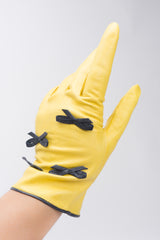 Leather Bow Gloves