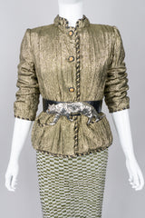 Chanel Creations Pre-Lagerfeld Vintage Metallic Lamé Quilted Jacket