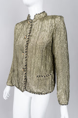 Chanel Creations Pre-Lagerfeld Vintage Metallic Lamé Quilted Jacket