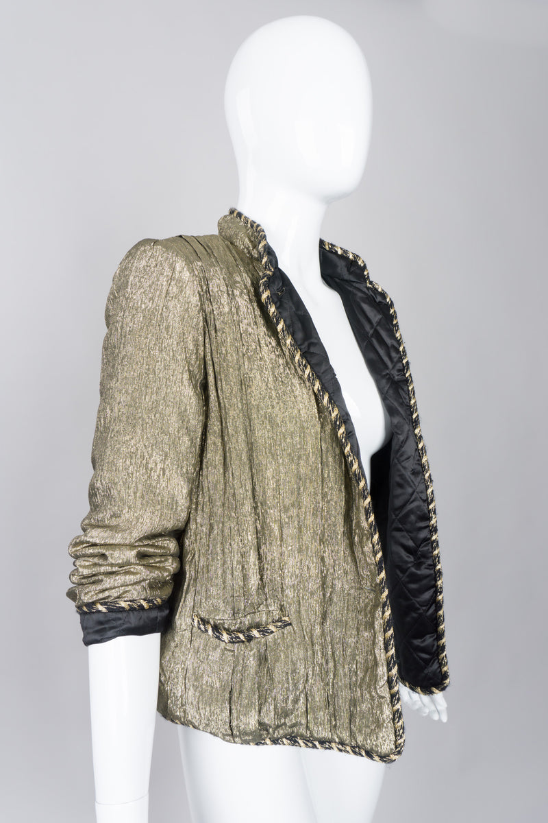 Chanel Creations Pre-Lagerfeld Vintage Metallic Lamé Quilted Jacket