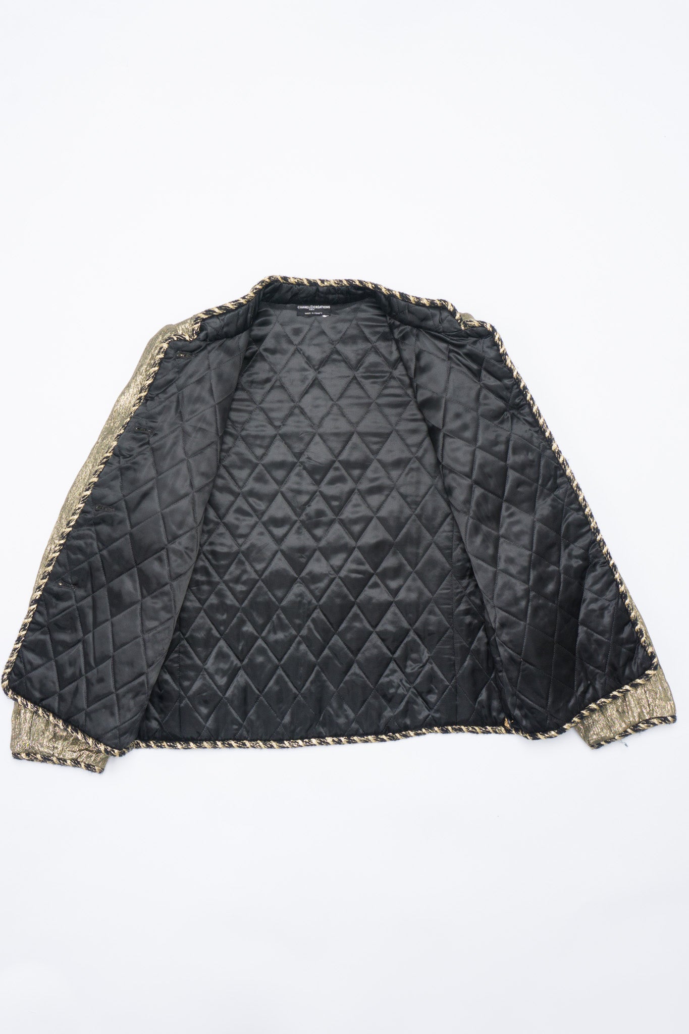 Chanel Creations Pre-Lagerfeld Vintage Metallic Lamé Quilted Jacket