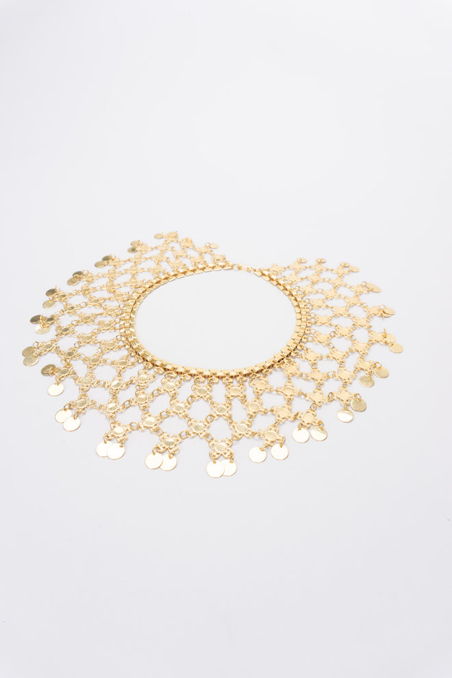 Vintage 60s Lattice Mesh Necklace and Earring Set