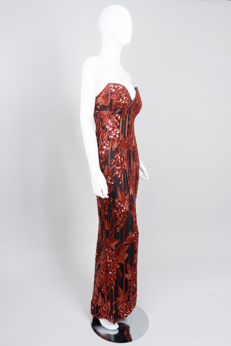 Bob Mackie Red Grapes Sequin Jessica Rabbit Gown