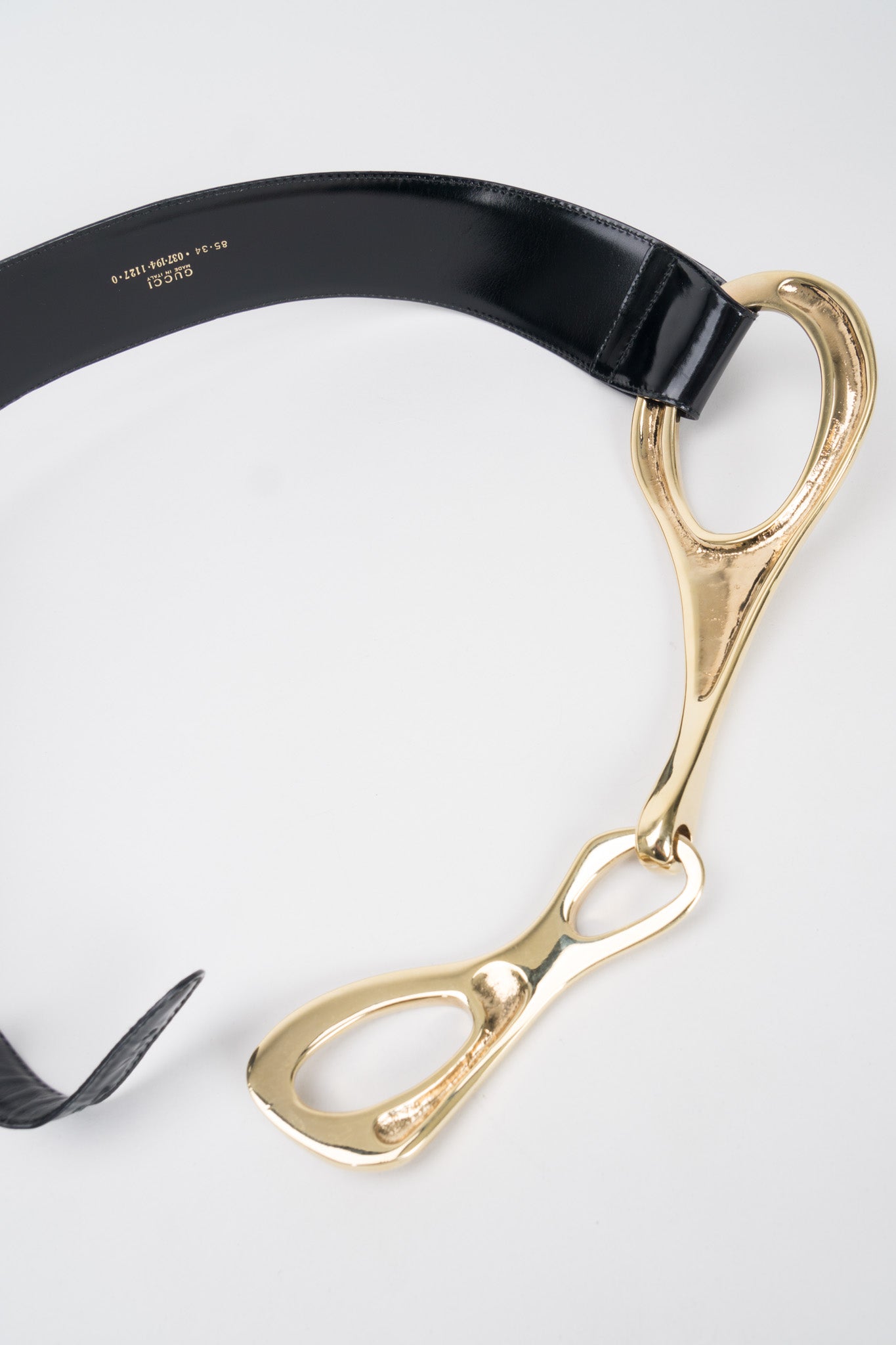 Gucci Tom Ford 1996 Leather Gold Gilt Buckle Belt Harness