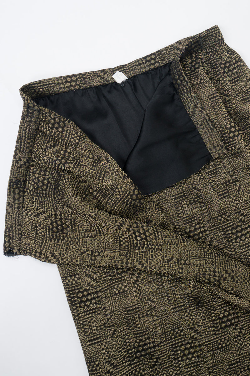 Oscar de la Renta Geometric Metallic Jacquard Skirt & Top Set