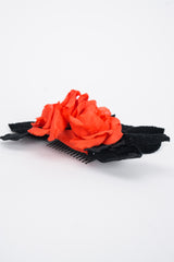 Givenchy Silk Velvet Flamenco Rose Flower Haircomb