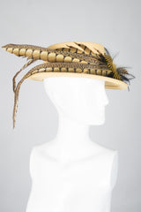 Givenchy Feather Felt Boater Hat