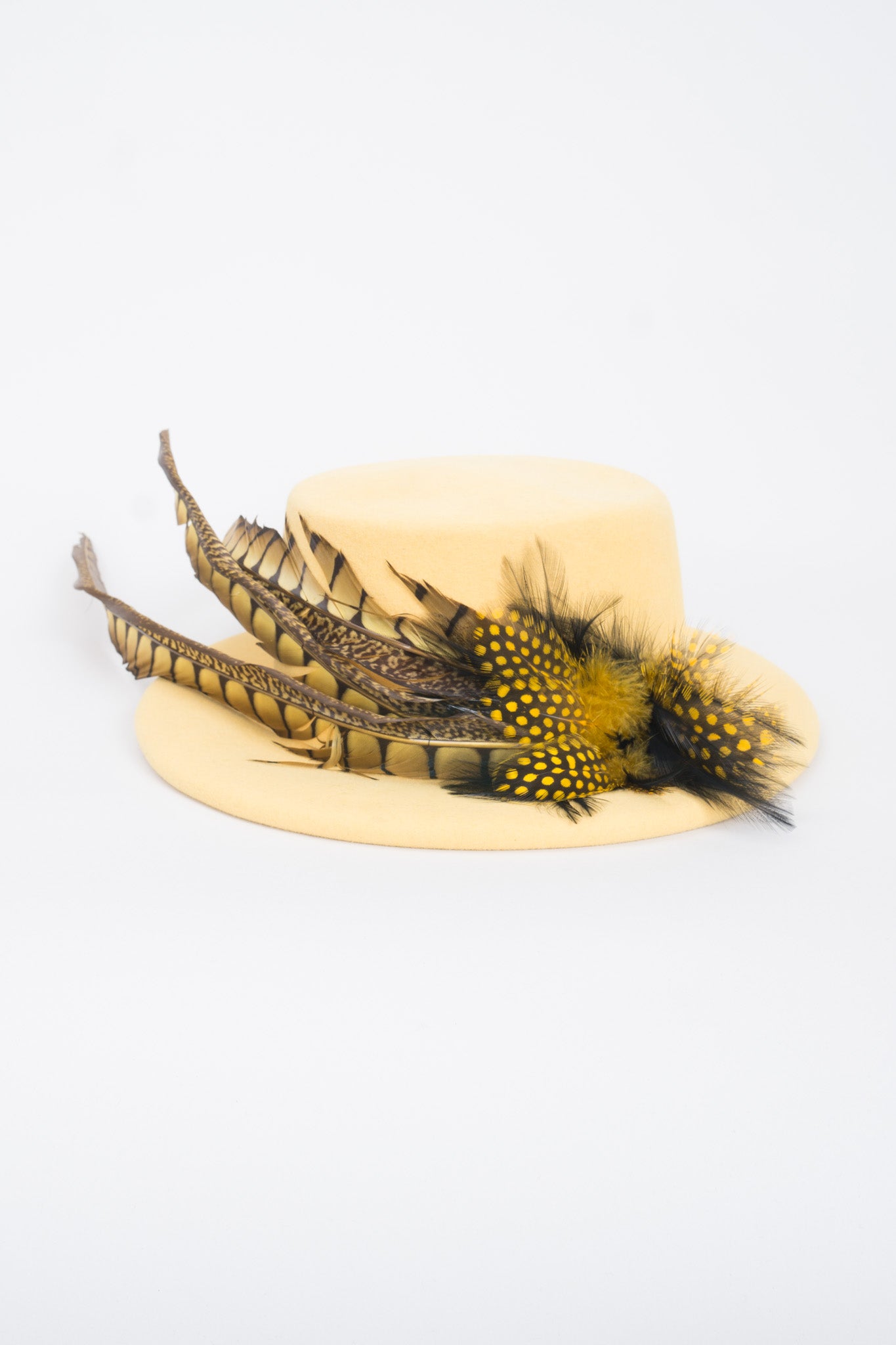 Givenchy Feather Felt Boater Hat