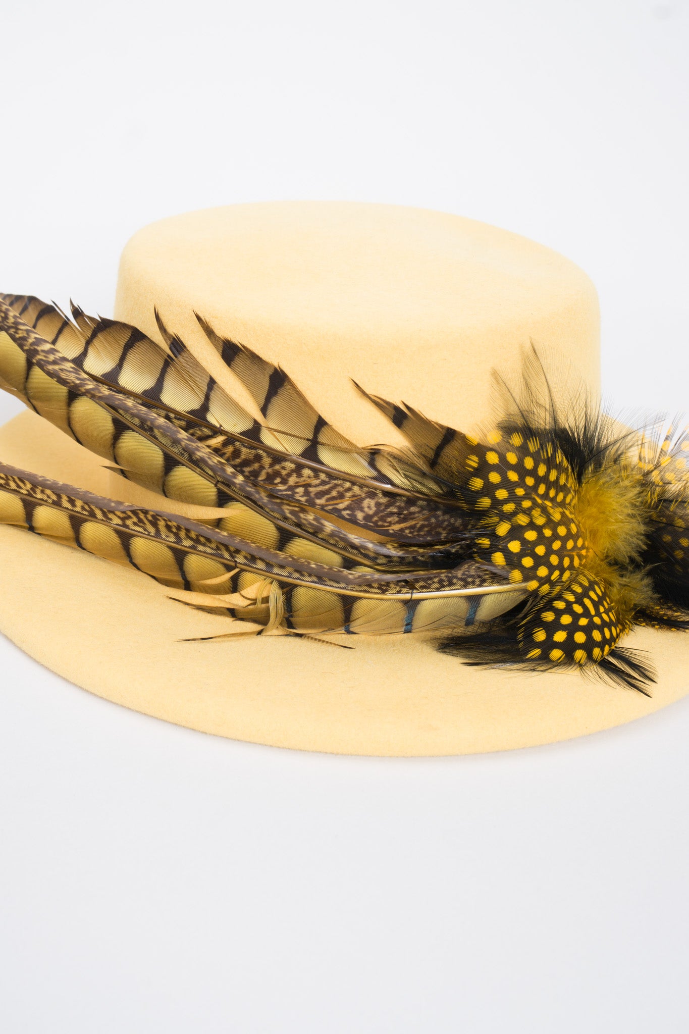 Givenchy Feather Felt Boater Hat