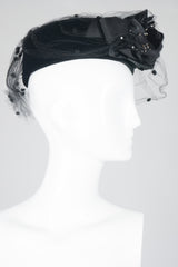 Givenchy Embellished Velvet Net Pillbox Hat