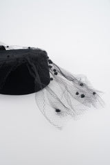 Givenchy Embellished Velvet Net Pillbox Hat