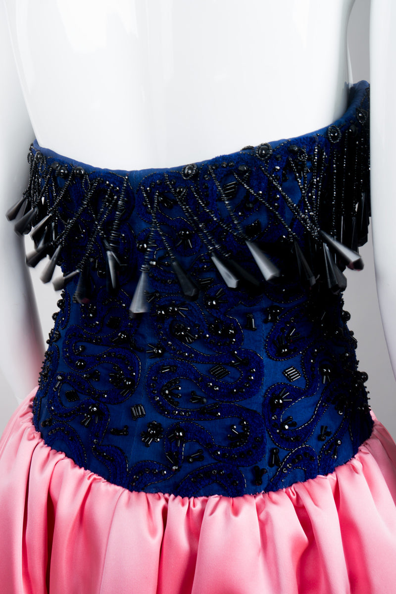 Givenchy Bead Fringe Corset Satin Ball Gown