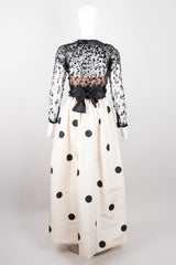 Givenchy Vintage Lace Taffeta Dot Gown