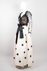 Givenchy Vintage Lace Taffeta Dot Gown