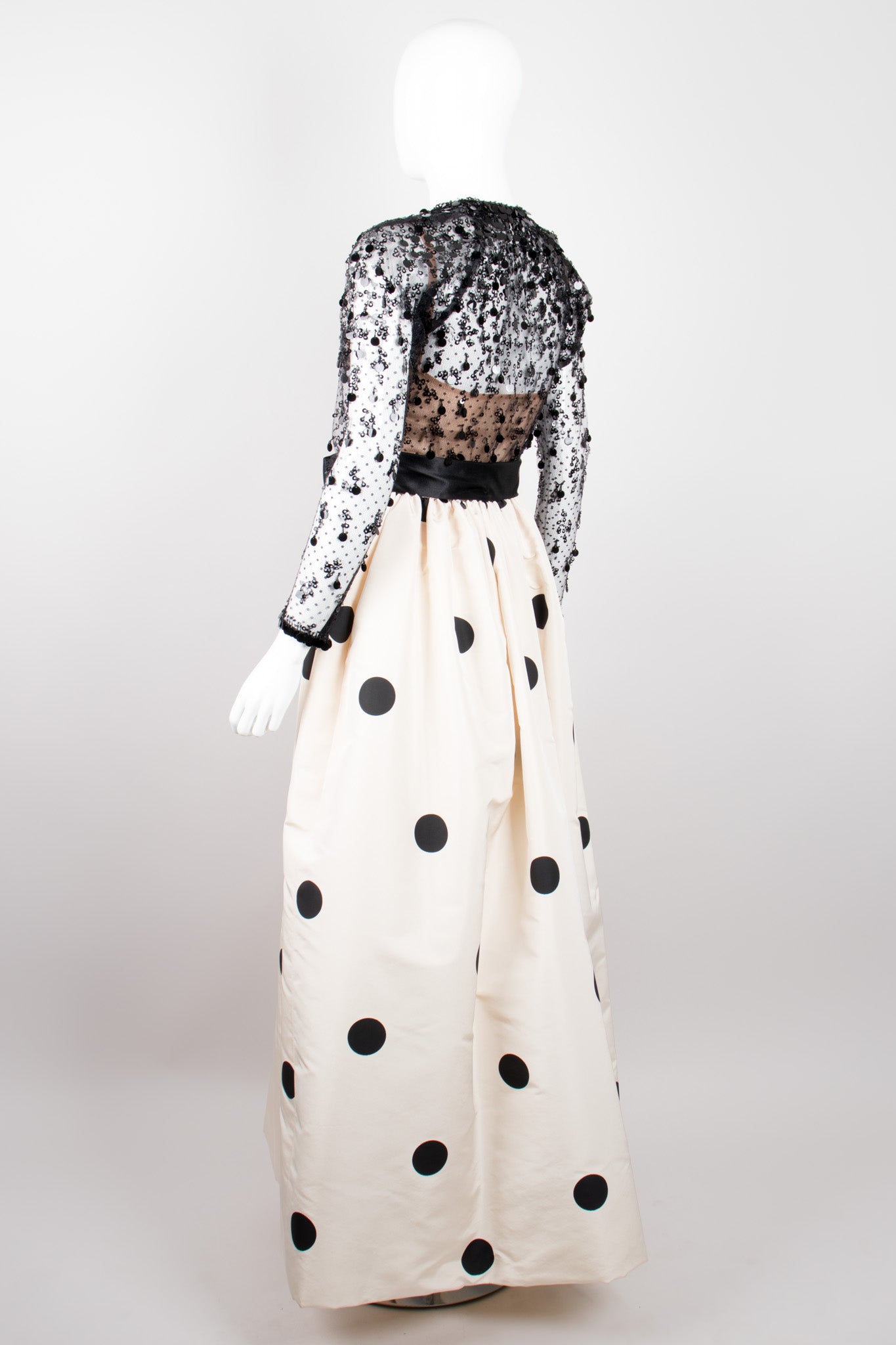 Givenchy Vintage Lace Taffeta Dot Gown