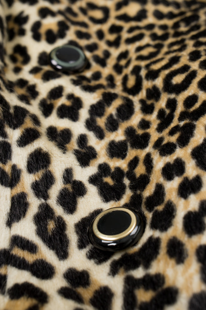 Glenbrook Long Faux Leopard Fur Coat