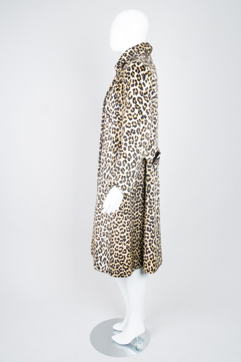 Glenbrook Long Faux Leopard Fur Coat