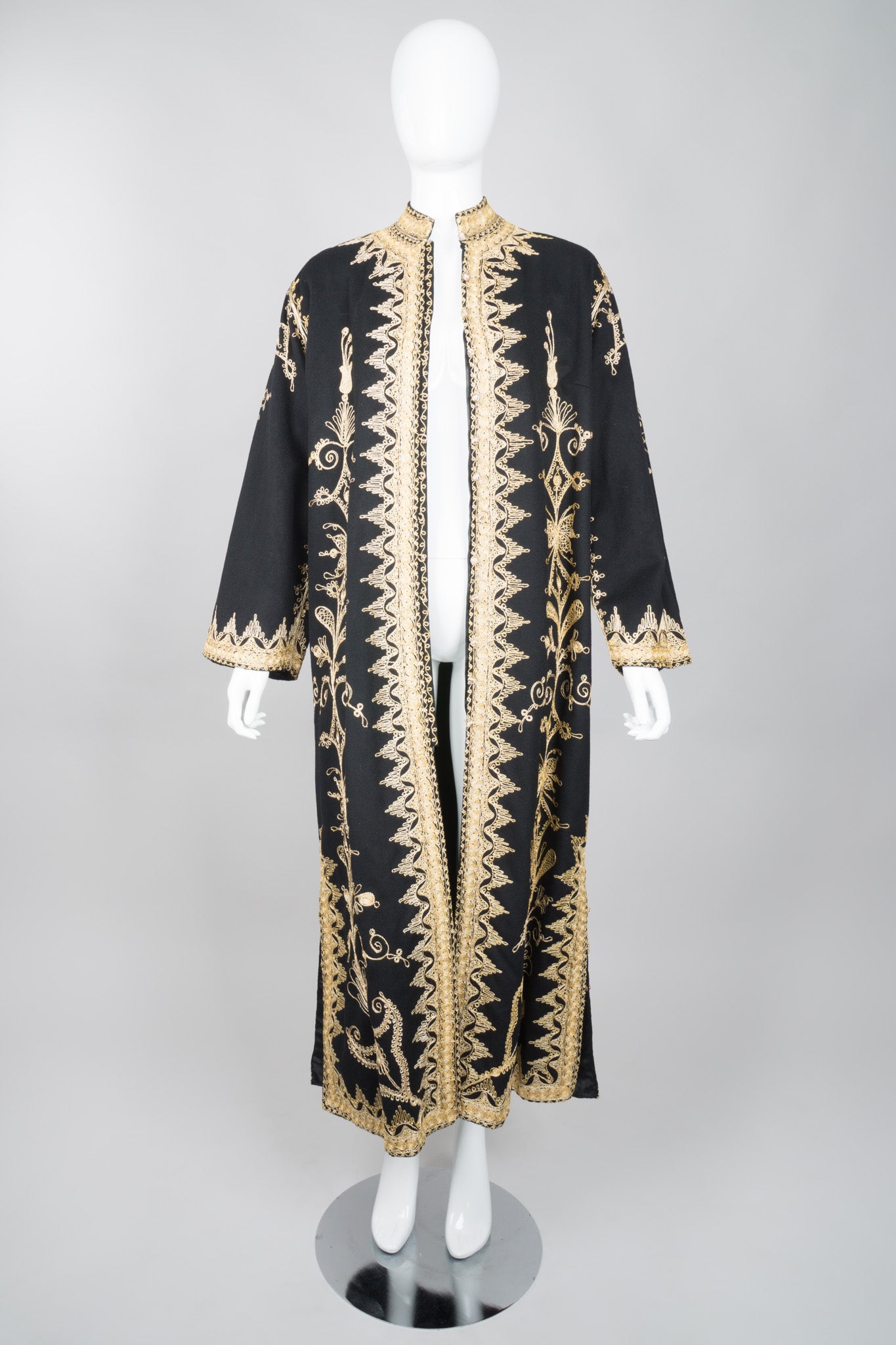 Embellished Woolen Gold Philosopher Vintage Moroccan Robe