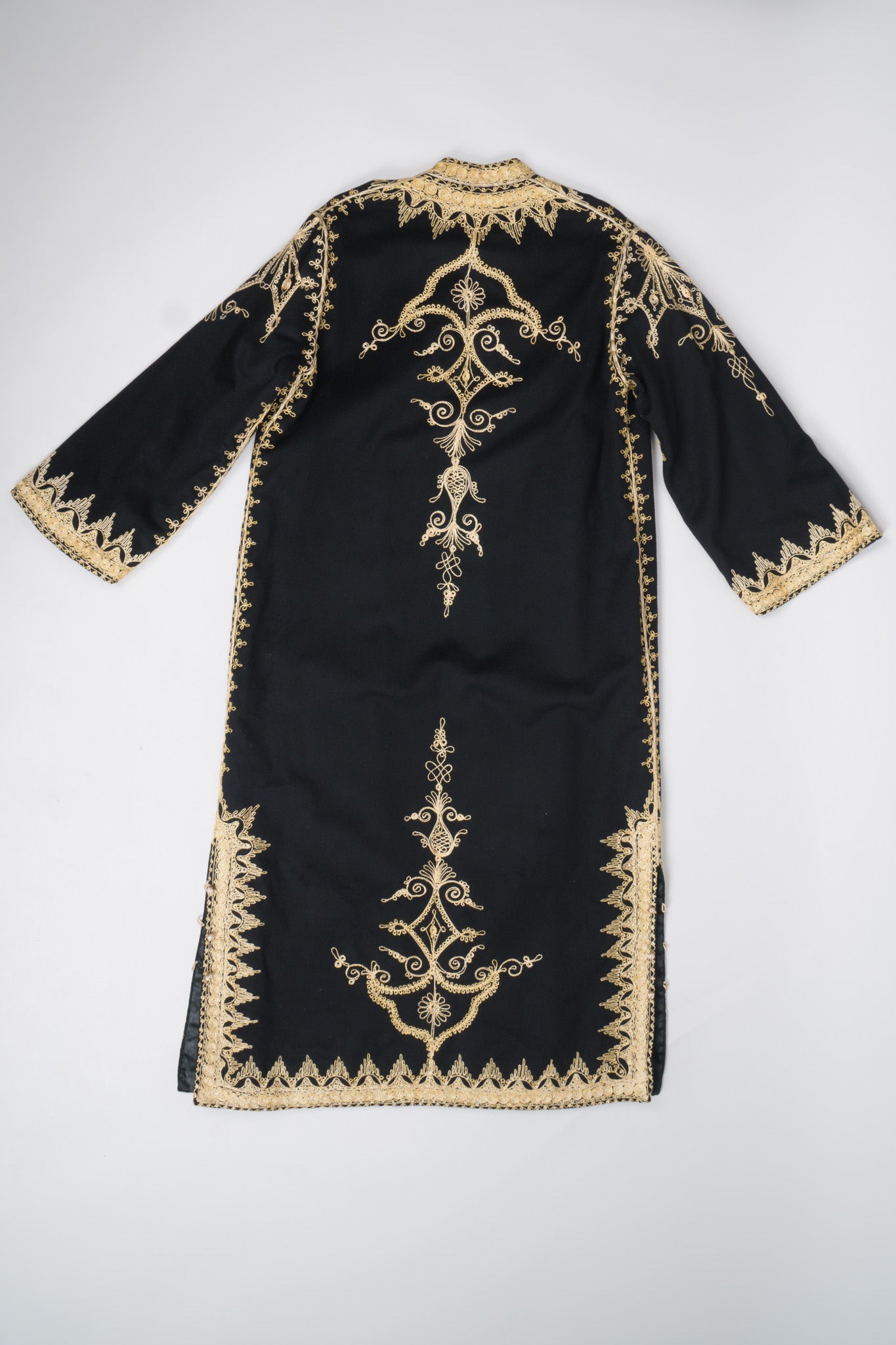 Embellished Woolen Gold Philosopher Vintage Moroccan Robe