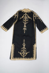 Embellished Woolen Gold Philosopher Vintage Moroccan Robe