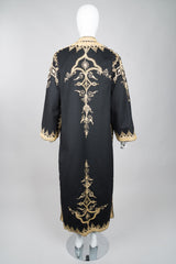 Embellished Woolen Gold Philosopher Vintage Moroccan Robe