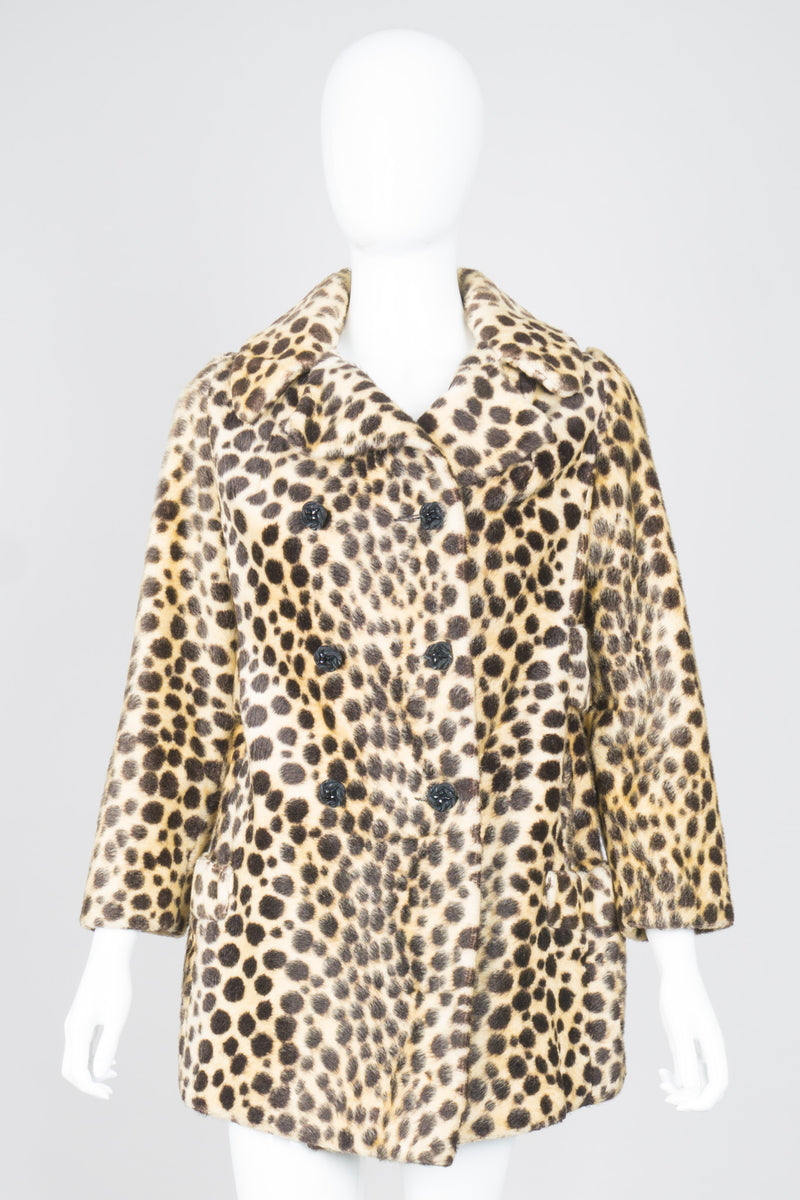 Russel Taylor Faux Leopard Fur Peacoat Jacket