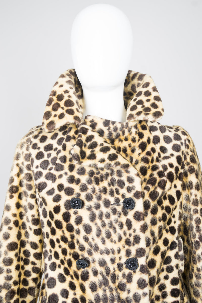 Russel Taylor Faux Leopard Fur Peacoat Jacket