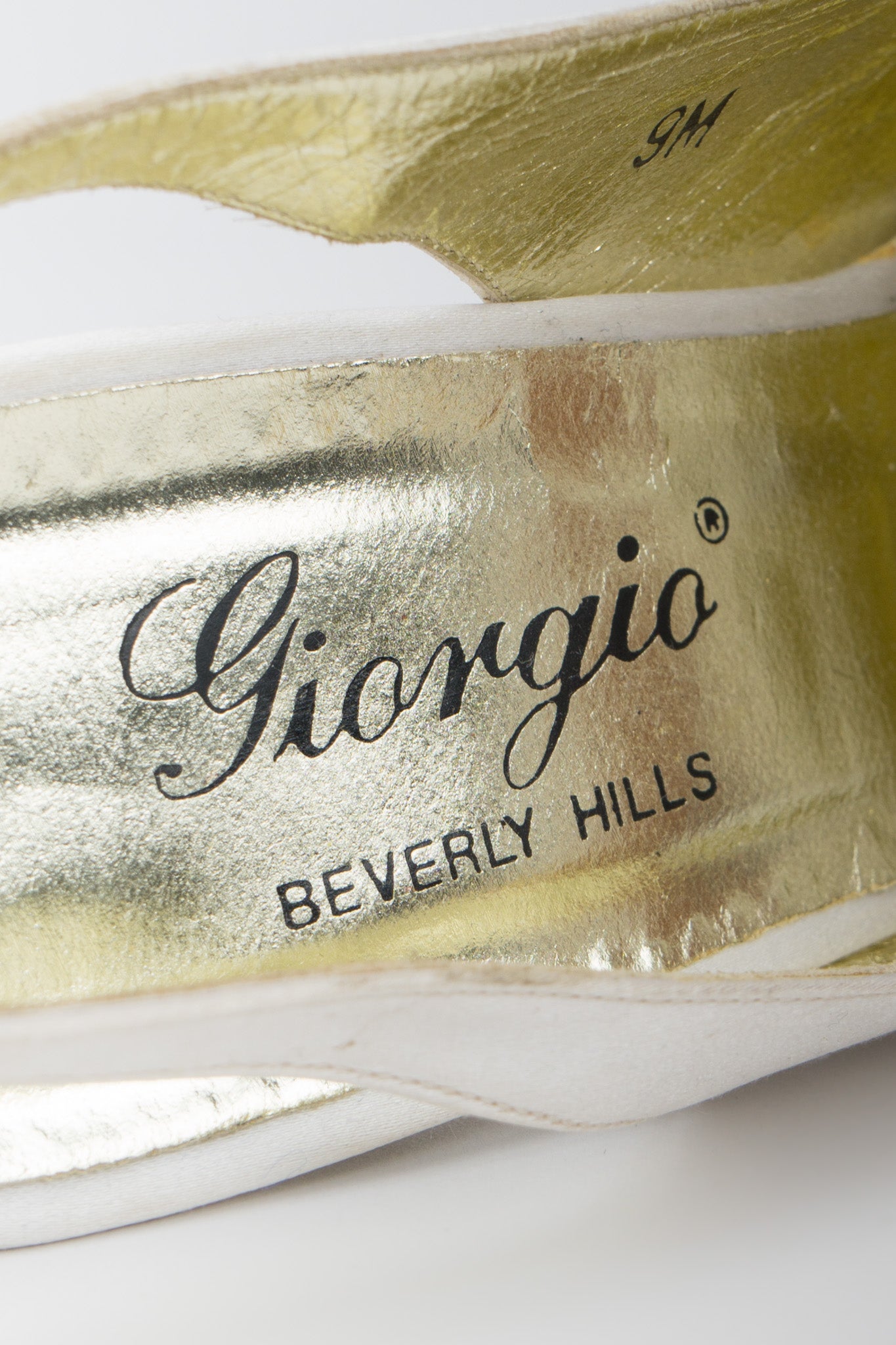 Giorgio Beverly Hills Old Hollywood Crystal Lamé Slingback Heels